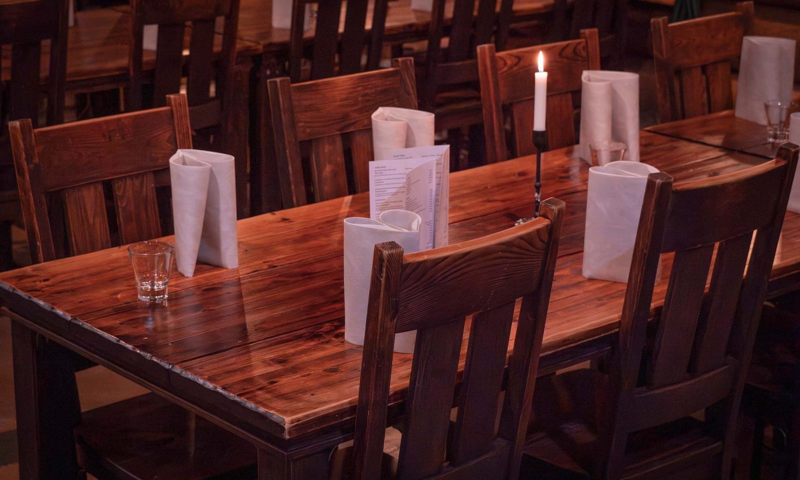 Table at the Piparina's restaurant.