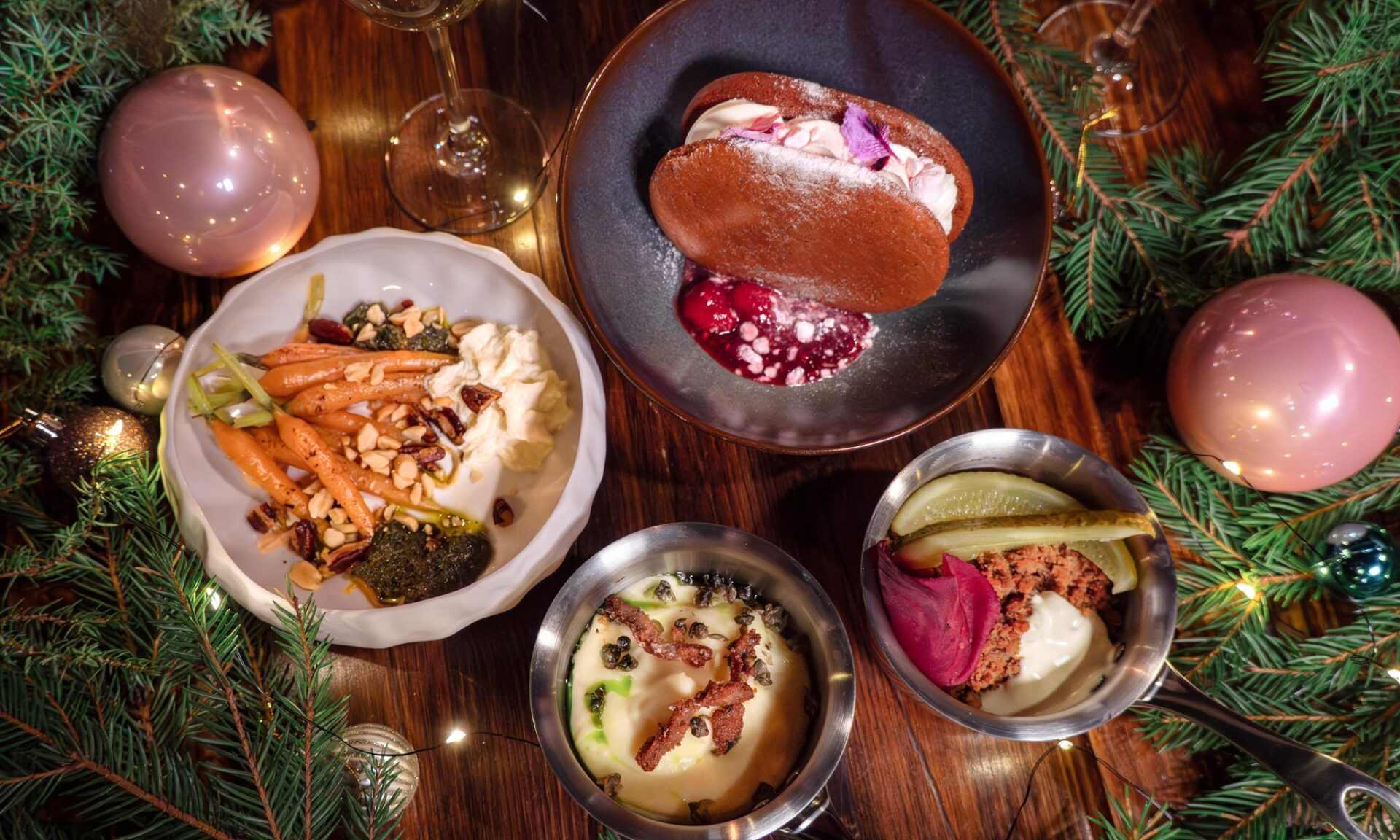Christmas dinner dishes at Piparina in Santa Claus Village, Rovaniemi.