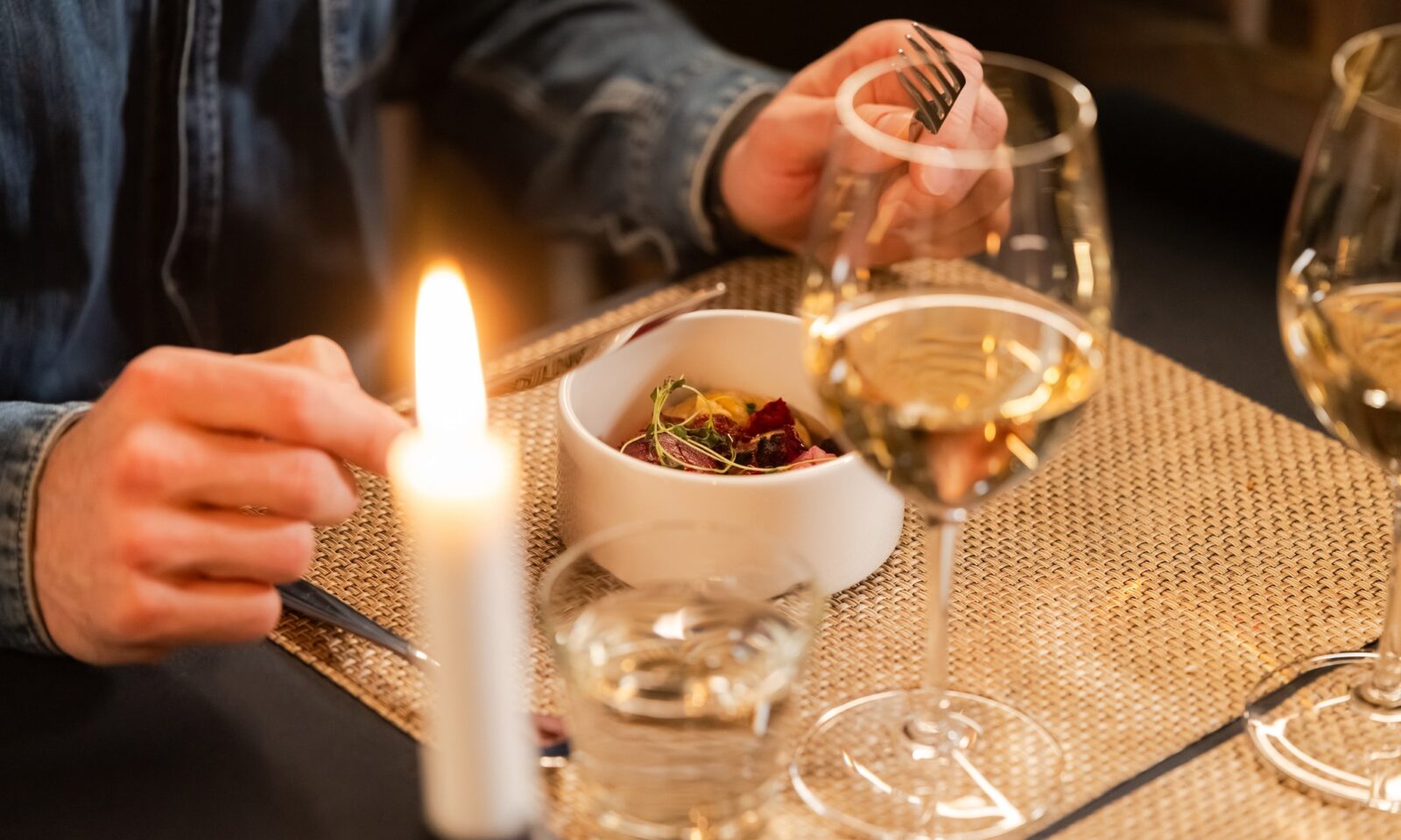 Dinner by candlelight at Piparina’s restaurant.